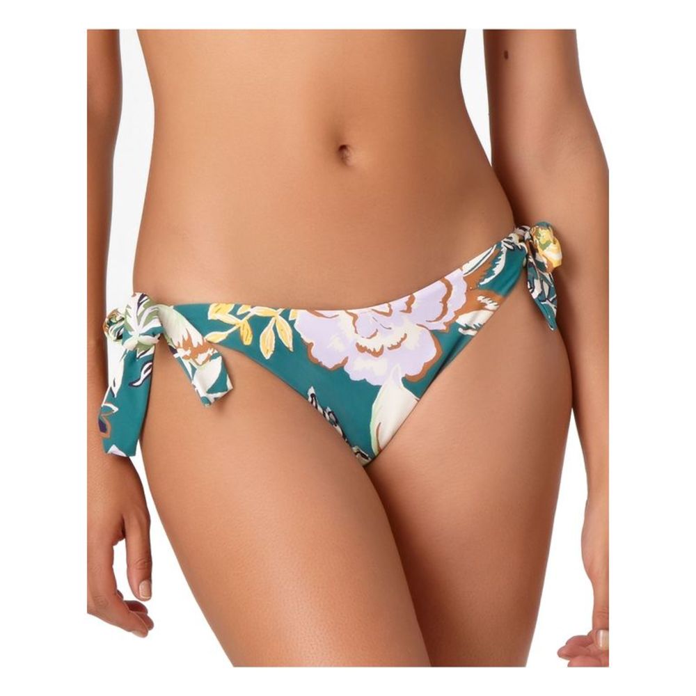 STUDIO ANN COLE Women's Green Low-Rise Tie Sides Bikini Swimsuit Bottom S